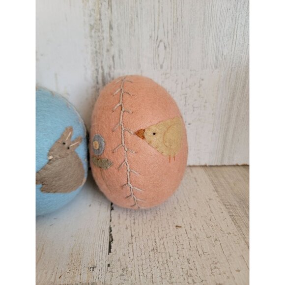 Unique felt Easter egg bunny chick flower spring home decor set - Picture 2 of 7